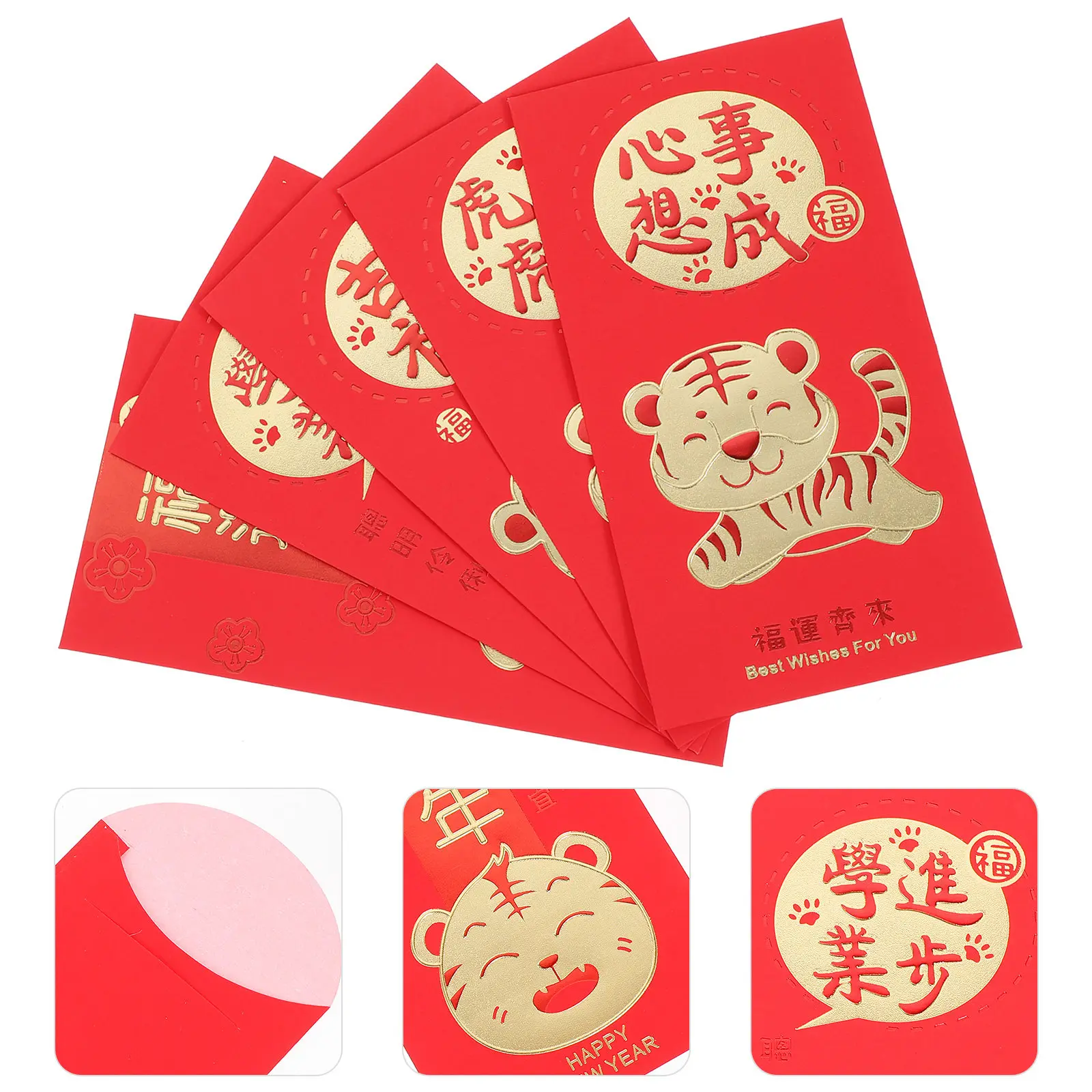 

30pcs New Year Red Packets Chinese Style Red Envelopes Spring Festival Supplies Money Gift Ceremony Envelope Printing Products