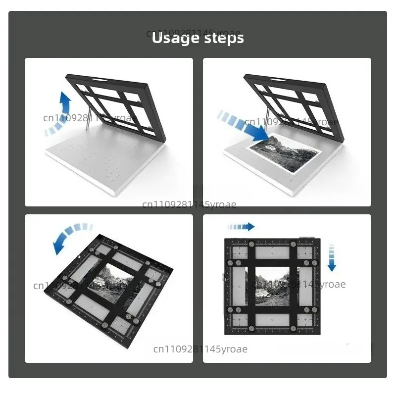 Professional 4-Blade Darkroom Enlarging Easel - Precision Alignment Metal Paper Holder for 5x7