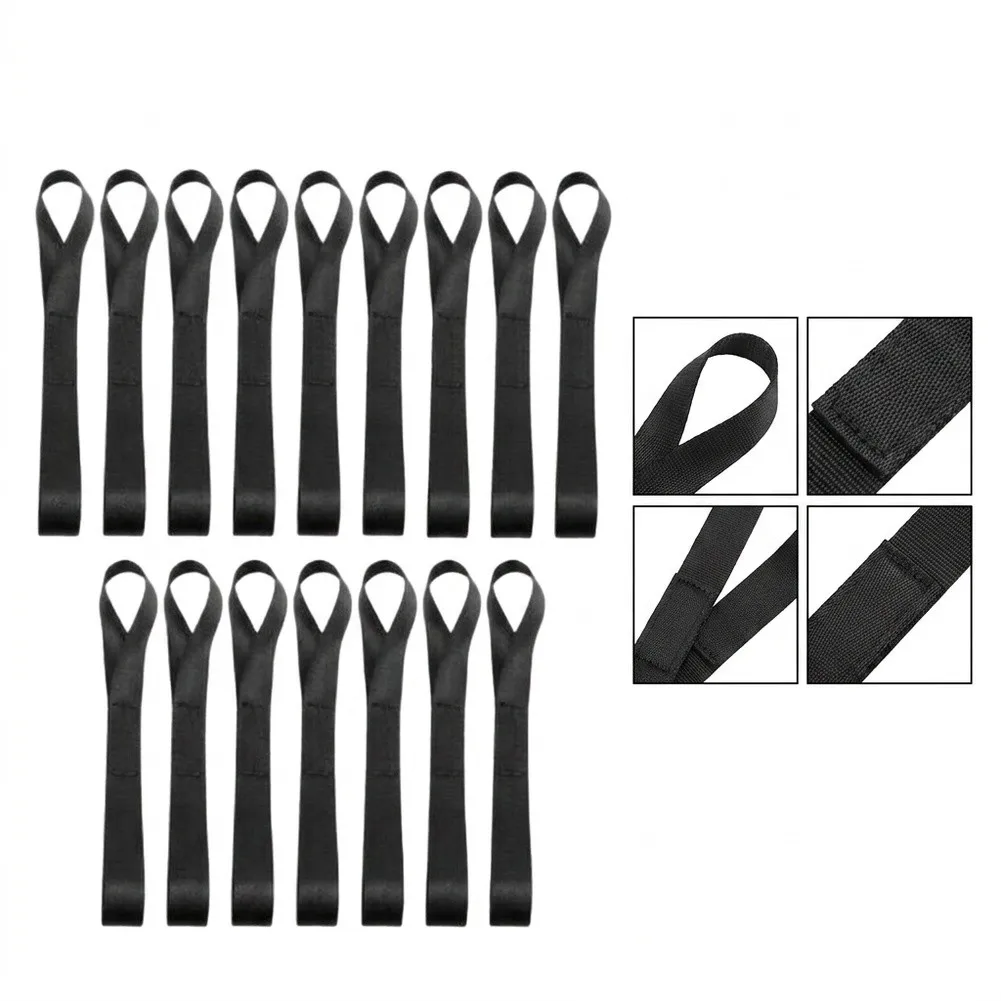 18Pcs Outdoor Cargo Securing Accessories 25mm X 20cm Loop Tie Down Straps For Secure Cargo Transport Motorcycle Truck Luggage