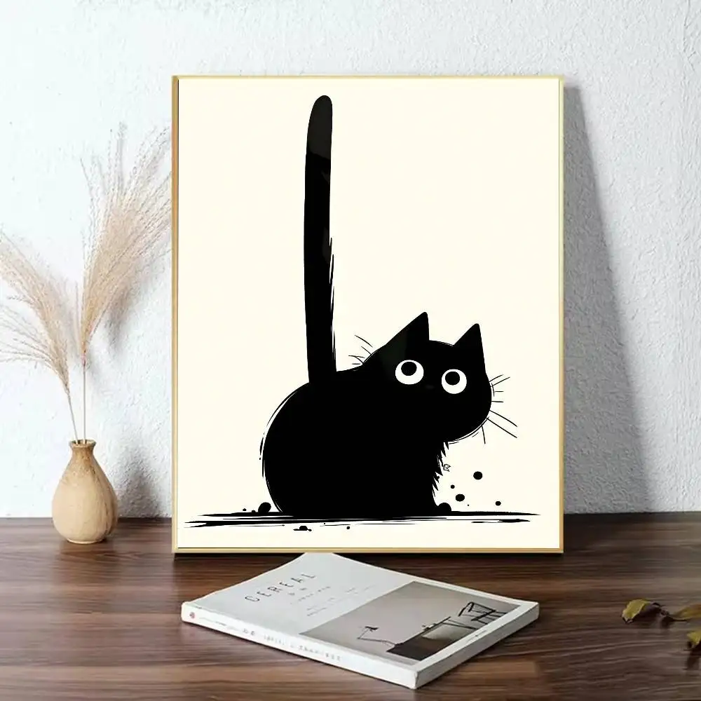 Abstract Painting Black Cat Poster Wall Art Prints Canvas Painting Pictures for Living Room Home Decor Cuadros