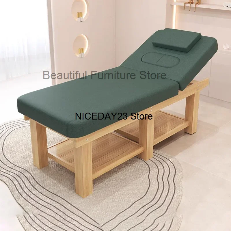 Massage Folding Bed Beauty Mattresses Couch Wooden Tattoo Lash Salon Bed Full Body Cama Dobravel Beauty Furniture LJ50MB