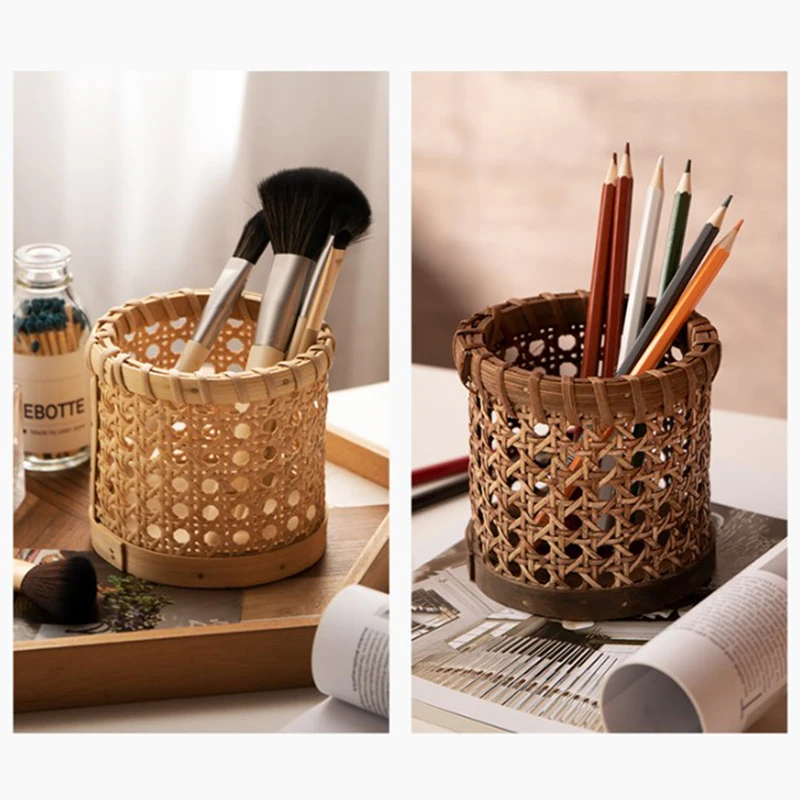 Rattan Chopsticks Storage Handmade Spoon Organizer Holder Pencils Organization