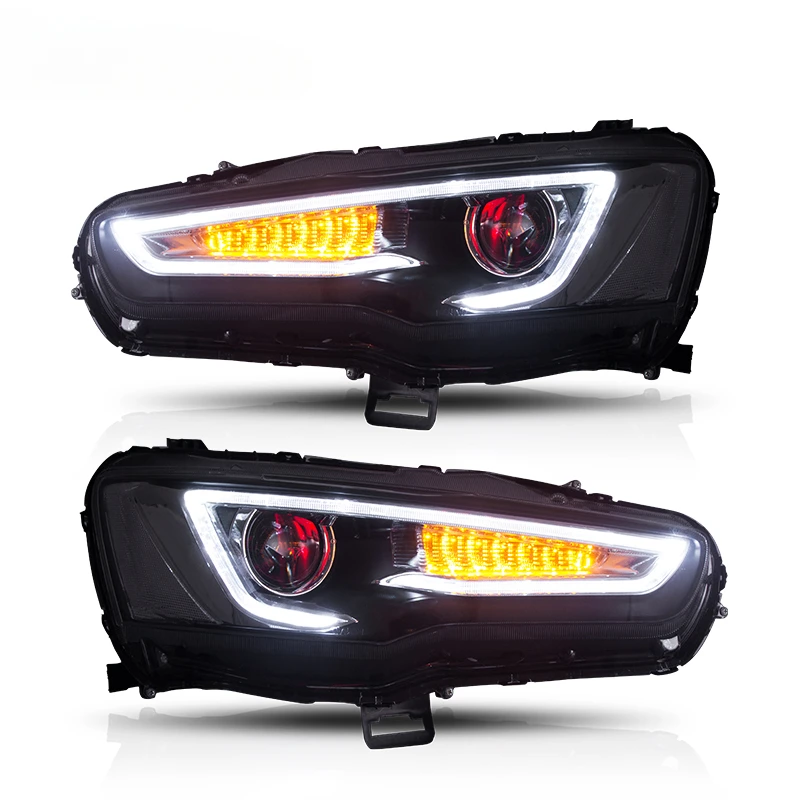 LED Headlight Head Lamp sequentail demon eyes 2008-2017 For Galant/Lancer EVO X Head lights