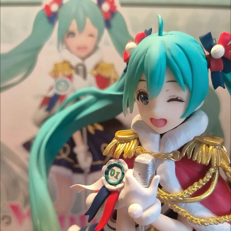 Genuíno taito hatsune miku anime estatueta vozes de chumbo kawaii winterlive natal miku boneca modelos colecionáveis como presente da menina de natal