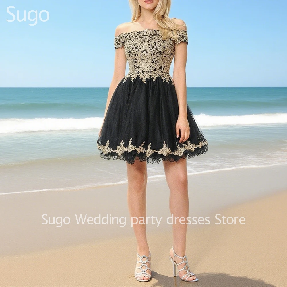 Vestidos cortos personalizados para fiesta de bienvenida para eventos especiales, vestido de cóctel de fiesta para mujer adolescente con hombros descubiertos y encaje de tul 2025