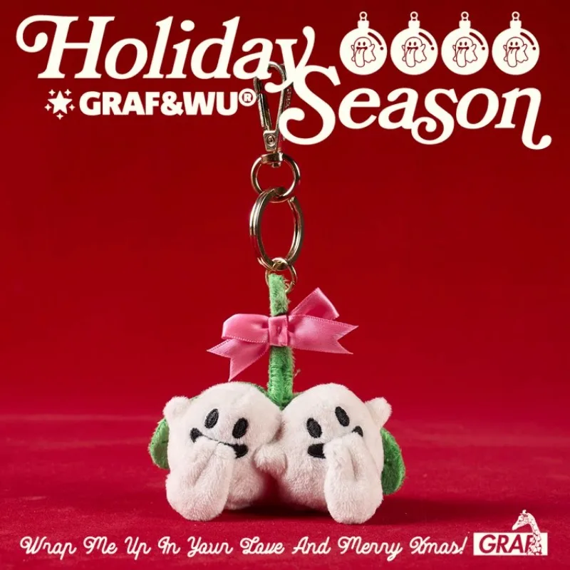 New  in Stock Christmas Trees Reindeer Bells Cute Ghost Dolls  Keychains Mini Cute Bags Hanging Decorations Christmas Gifts