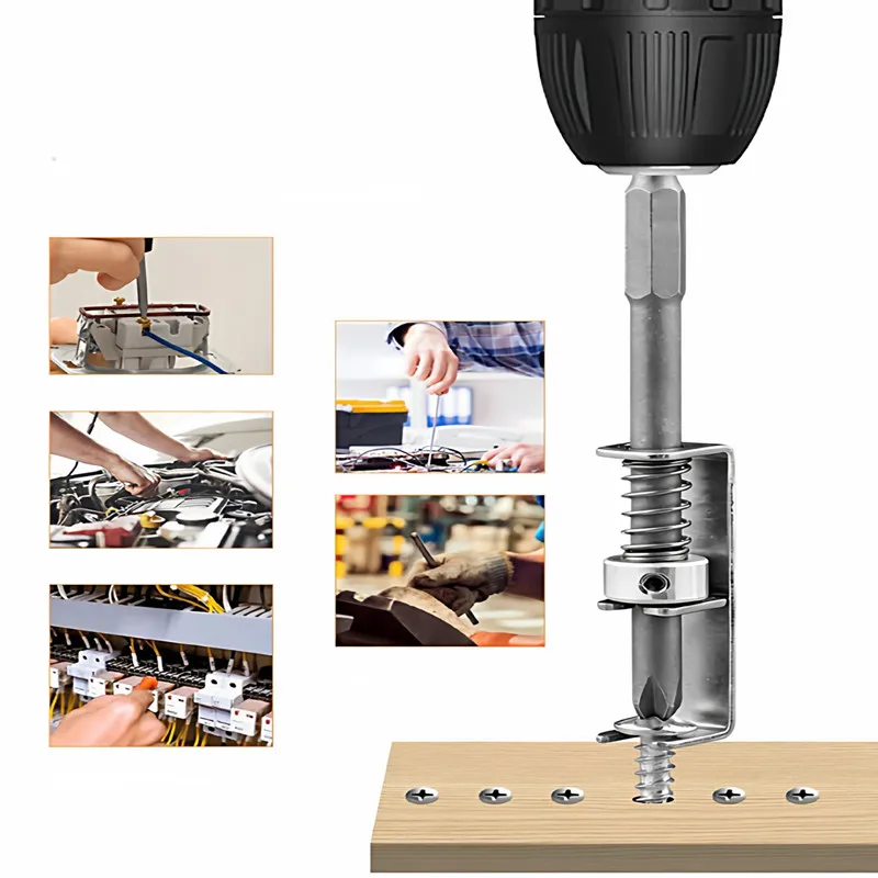 Screw Bit Holder Spring-Loaded Screw Holder Bit Retaining Adapter Tool Quick Release Attachment For Garage Repair Hardware Home