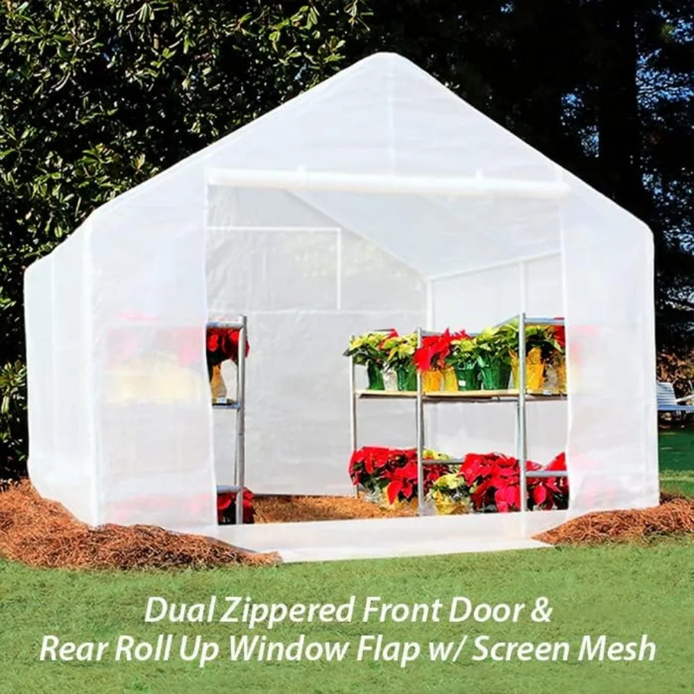 Greenhouse 10-Feet by 10-Feet, 1 3/8-Inch Steel Frame, 6-Leg, Opaque,  invernaderos de exterior  greenhouse cover