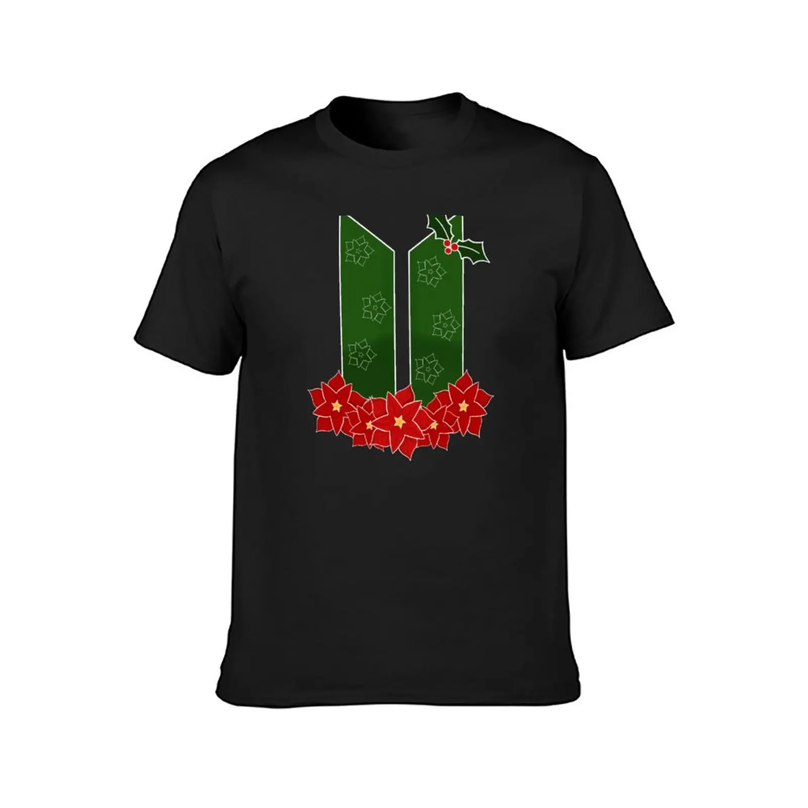 Holiday- Poinsettia T-Shirt anime clothes Short sleeve tee summer top plain t shirts men