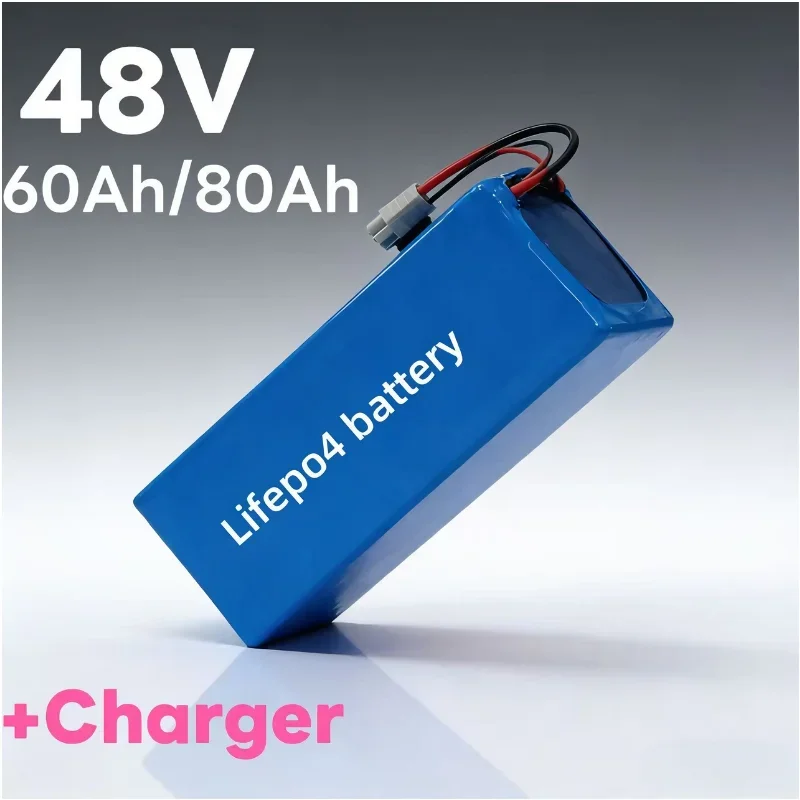 

48V 60Ah/80Ah LiFePO4 Lithium Battery with Safe BMS & Matching Charger | Perfect for Electric Mobility Devices, Outdoor Work Gea