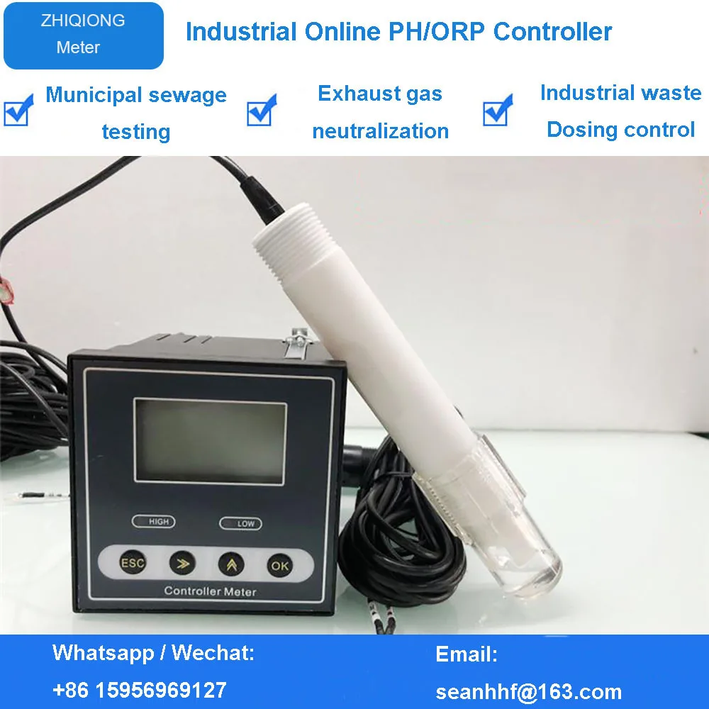 Imagem -03 - Medidor de ph em Linha Industrial Controlador Orp Sensor Eletrodo Sonda Tester Controle Medição Contínua para Esgoto Urbano