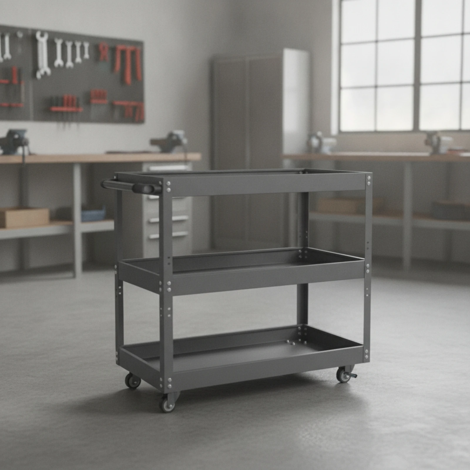 3-Tier Tool Cart with Pegboard - Workshop Tools Organizer review and price