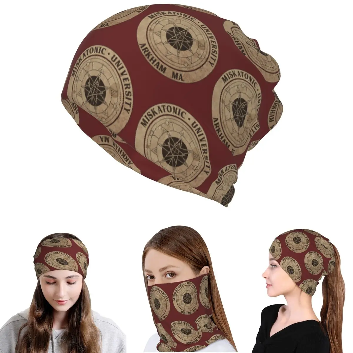 Miskatonic University Bandana Neck Gaiter Mask Scarf Multi-use Cycling Scarf Beanies Hat Unisex Adult Windproof