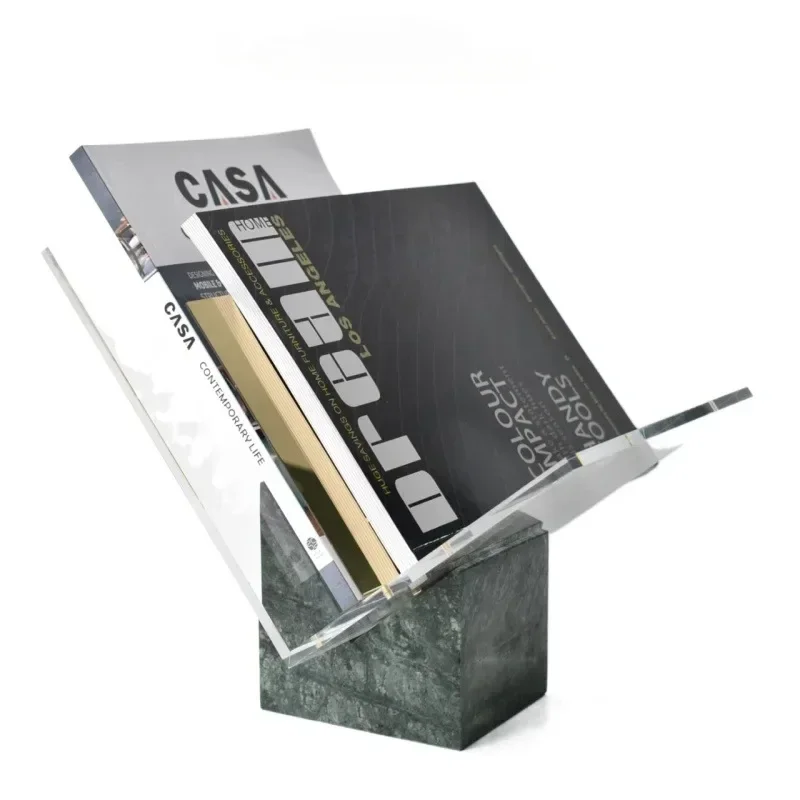 

Marble Acrylic File Organizer - Magazine Newspaper Sorter for Home Office Decor