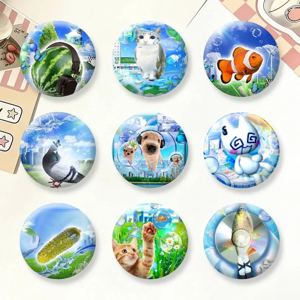 

Frutiger Aero Badges Creative Tinplate Button PinsBrooch Badge Clothes Backpack