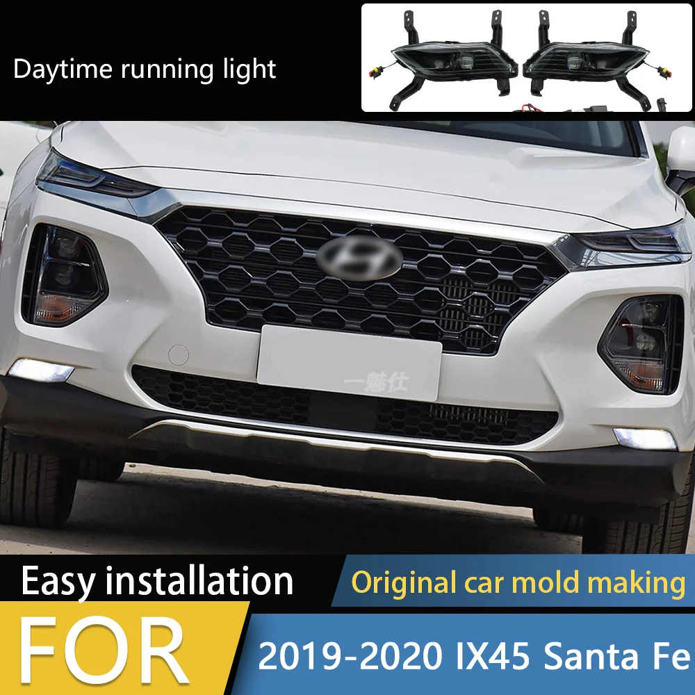 

LED Fog Light Driving Lamp Bulbs for Hyundai Santa Fe TM 2019 2020 Front Fog Lights with Relay Harness Switch Clear Lens