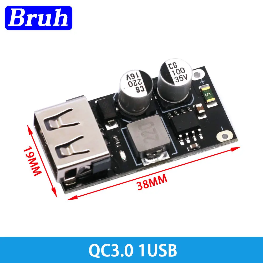 QC3.0 QC2.0 dc-dc buck converter charging buck module 6-32 v 9V 12V 24V to fast circuit board 5V USB quick charging module