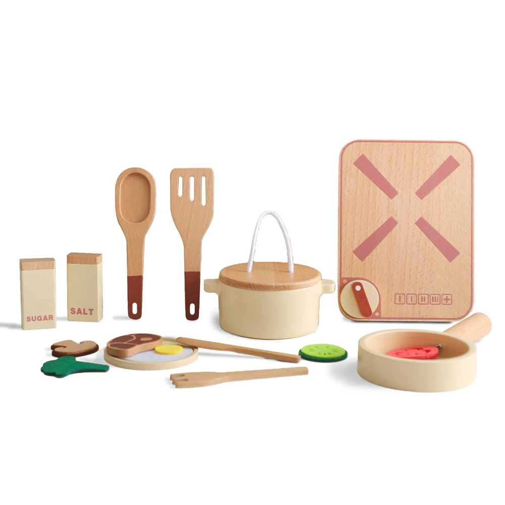 

Wooden Simulated Kitchen Toy Set Simulated Cooking Utensils Vegetable Toy Baby Pretending To Cook Game Playhouse Toys Baby gIFT