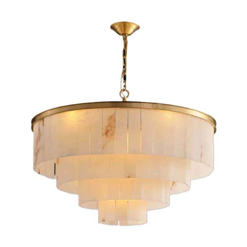 

2025 New Designer Indoor Chandelier Pendant Lamp Luster Ceiling Light Multi-layer Marble material Dimmable for Living Room