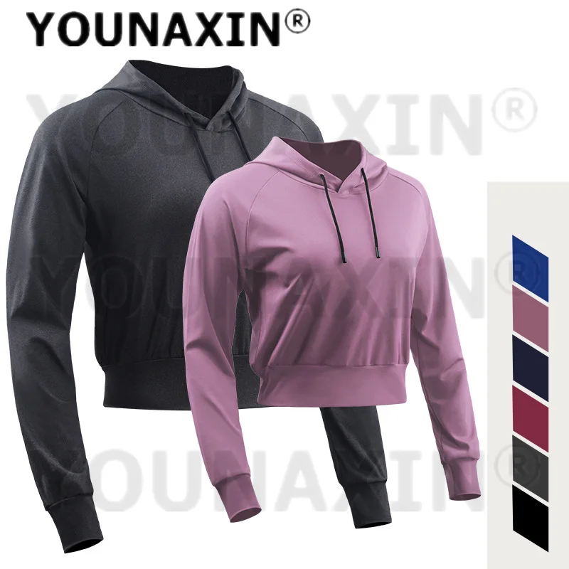 Women's Casual Long-sleeved T-shirts Hooded Sweatshirt Fitness Clothing Outdoor Running Yoga Sports Slim Suit M L XL 2XL 3XL