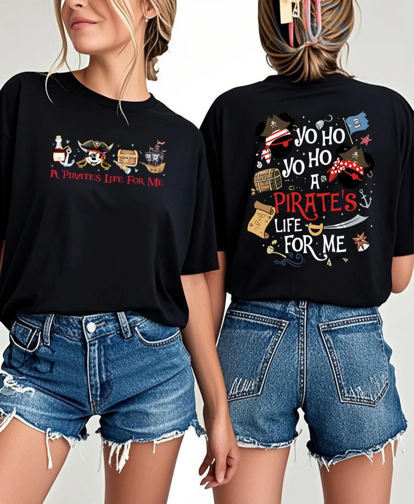 

Disney Pirate Themed Print Women's T-Shirt Short Sleeve Cotton Tees Cartoon Mickey Y2k Tops Women T-shirt Brand Summer Clothes