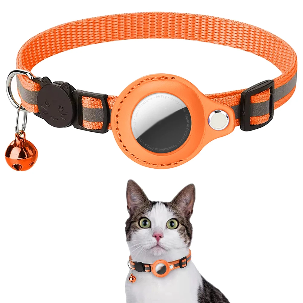 For Apple Airtag Case Dog Cat Bell Collar GPS Finder Reflective Protective Case Cover For Air Tag Airtags Tracker Pet Collar