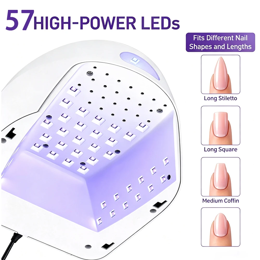 2‑in‑1 UV LED Nail Dryer Lamp Smart Auto Sensor Gel Nail Light for Single Thumb Full Hand Foot Home Salon Manicure