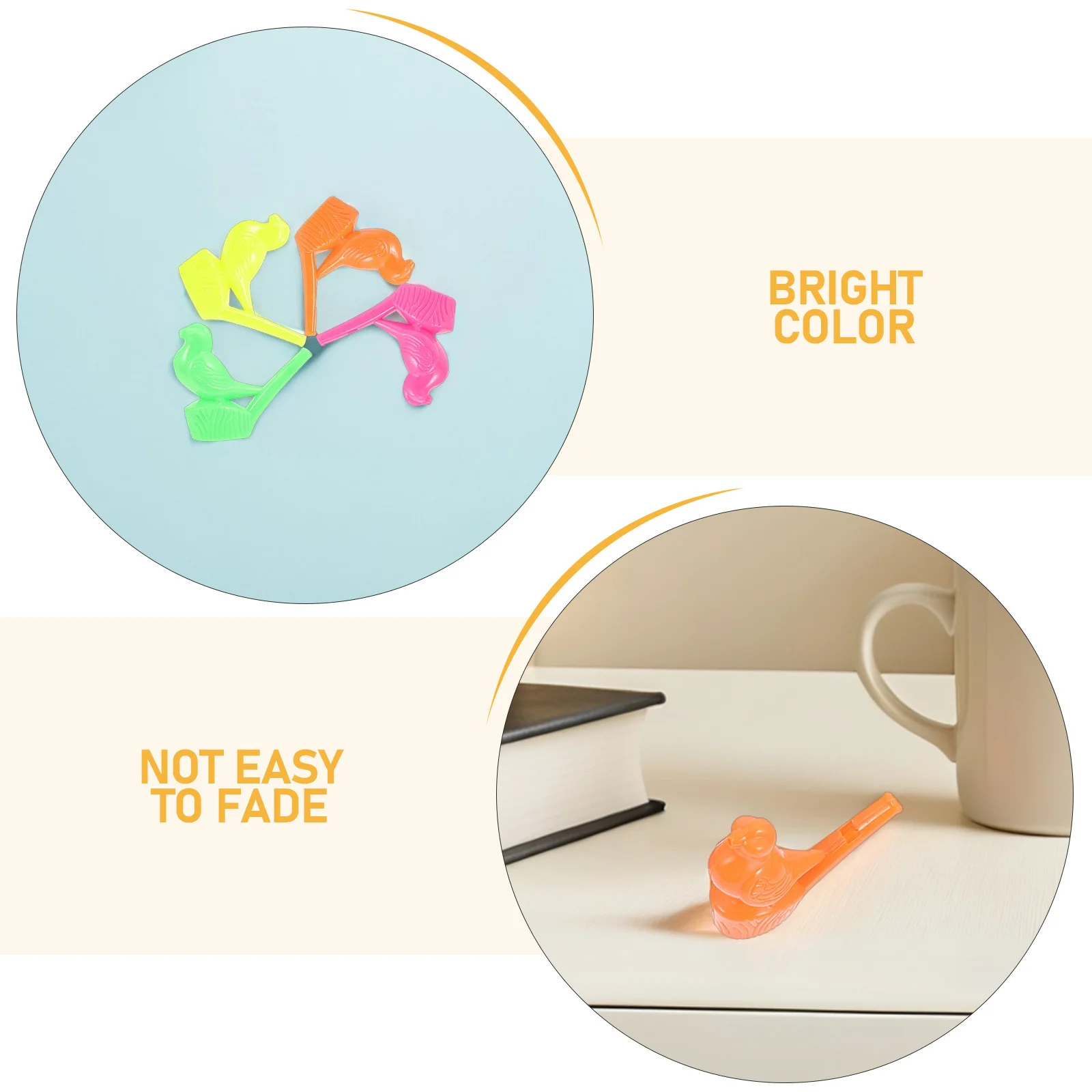 Sifflets à oiseaux en plastique pour enfants, 24 pièces, couleur vive, petits Instruments de musique, fournitures de fête, sifflets à oiseaux créatifs