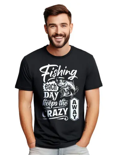 Fishing Each Day t-shirt - Reel in the Laughs! Funny t-shirt, Unisex design. Per