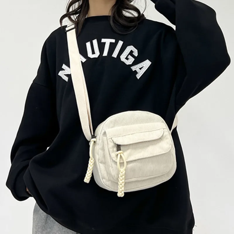 

Fashion Mini Mobile Phone Bag High Quality Solid Color Corduroy Women Crossbody Bag New Shoulder Student Small Square Bag Women