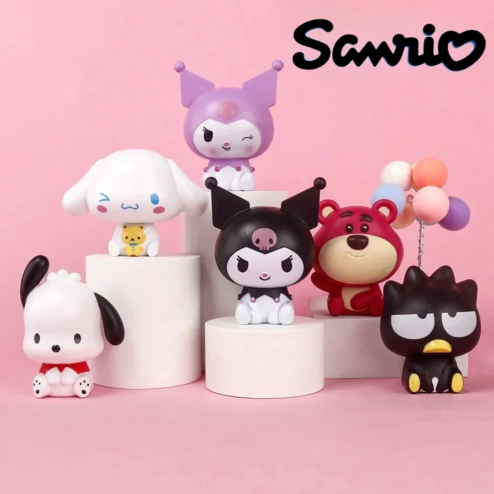 Sanrio Pochacco Doll Toys Action Anime Figure Cinnamoroll Kuromi Doll Cute Anime Doll Toys decorazione della camera da letto regalo di compleanno