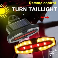 Luz trasera de señal de giro para bicicleta, luz trasera con Control remoto inalámbrico, lámpara trasera de energía Solar para bicicleta, luz Led Usb para Ciclismo de Carretera de montaña