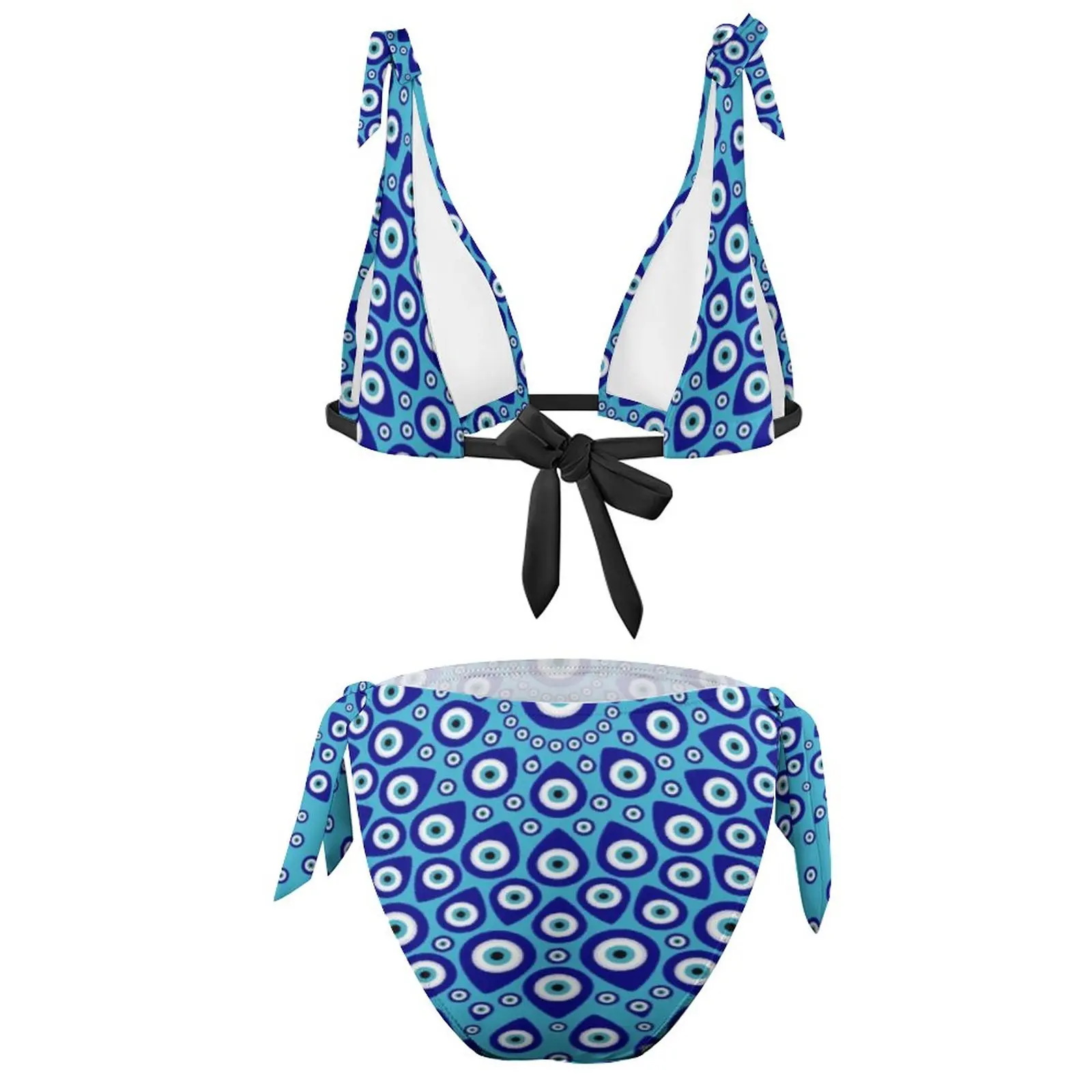 Sexy Nazar Evil Eye Bikini Set Greek Mati Bikini Swimsuit Push Up Stylish Swimwear Printed Swimsuits Beach Wear Large Size