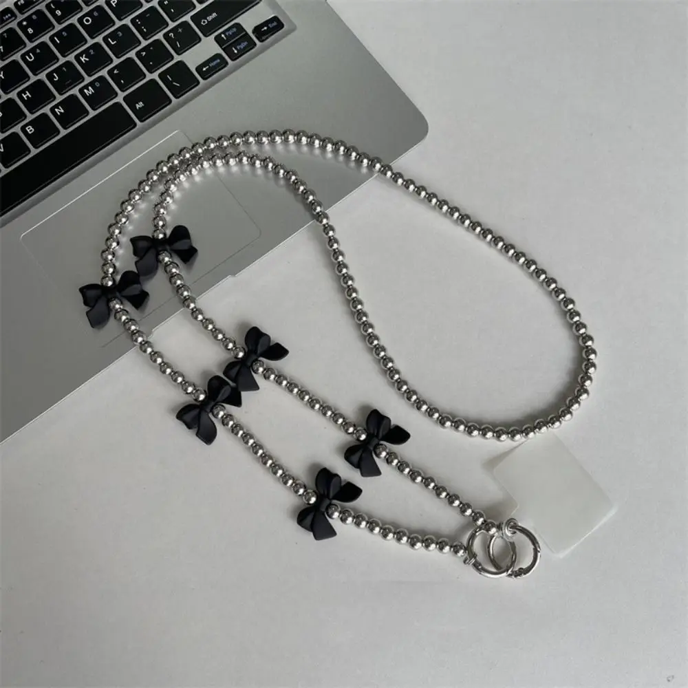 جراب هاتف ديكور القوس طويل Crossbody سلسلة هاتف القلب طويل سلسلة هواتف المحمول الخرز الاكريليك الخرز شريط لتعليق الهاتف المحمول حقيبة قلادة #3