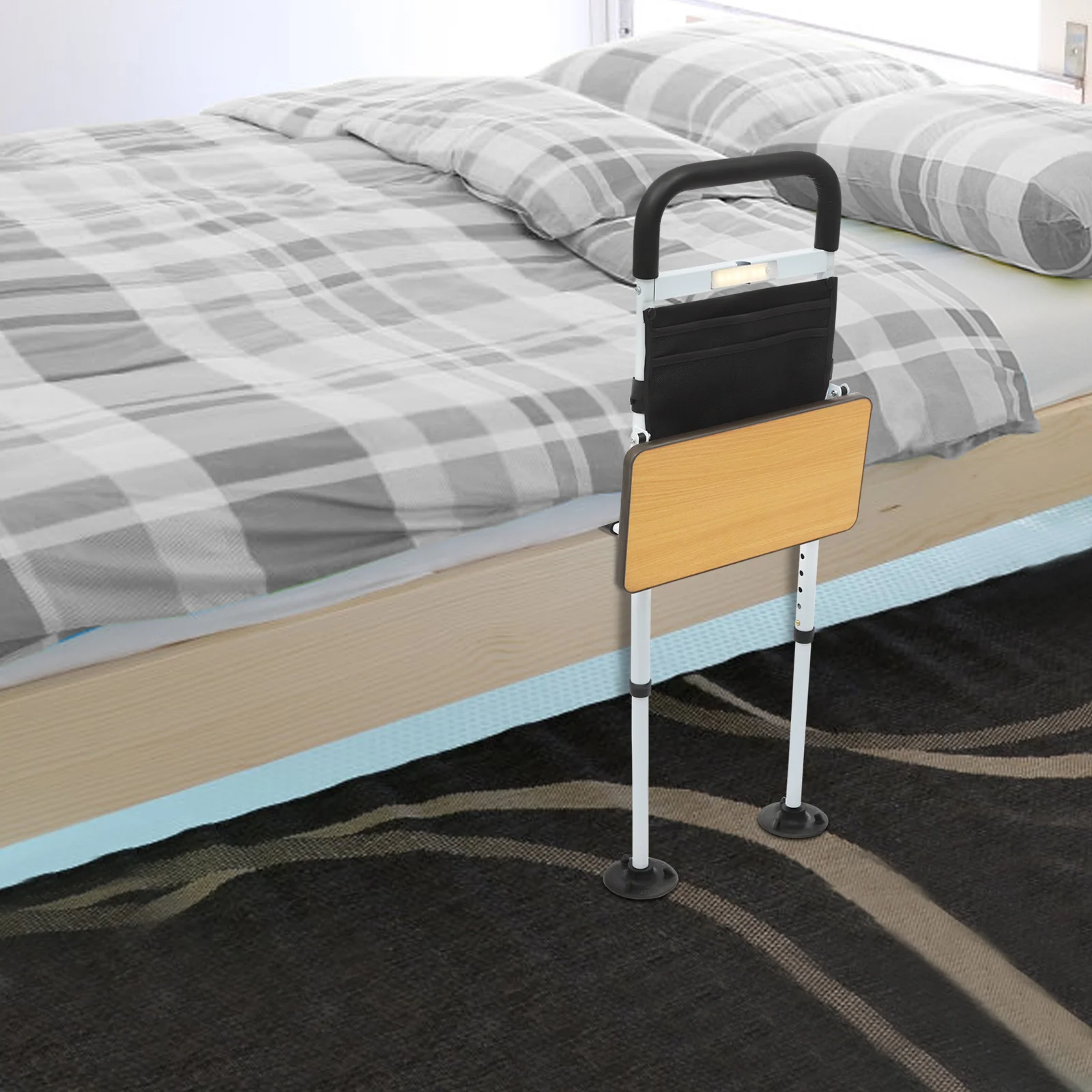 Ausgestattet mit Desktop-Nachttischarmlehne (mit großen Saugnapffüßen), rutschfest, verwendet in den meisten Betten, geeignet für die meisten Betten,