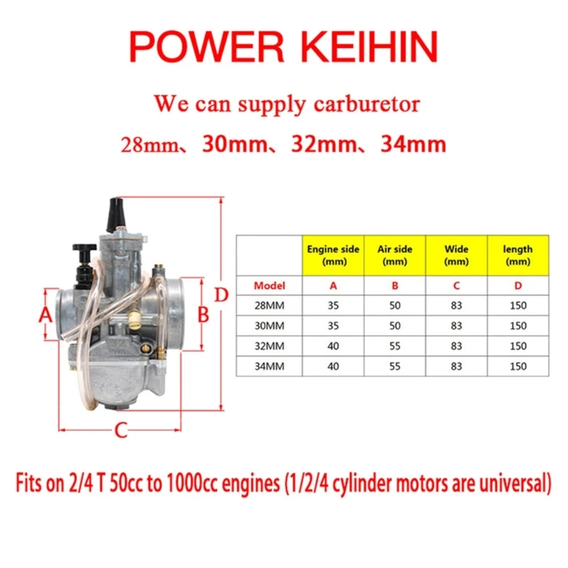 PWK 21 24 26 28 30 32 34mm With Power Jet For 2T 4T Motorcycle Carburetor Carb For Dirt Bike Pit Bike Scooter Dropship