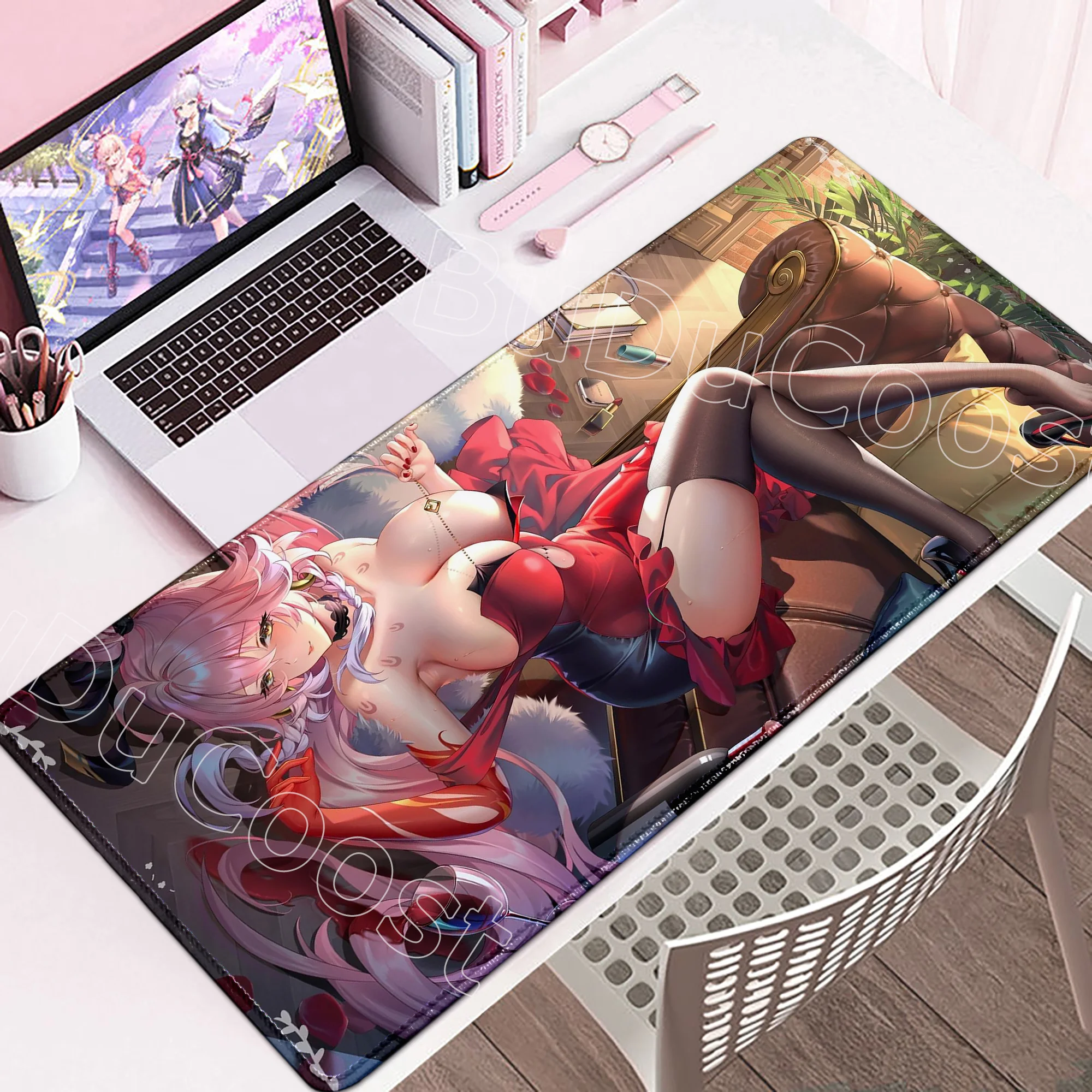 

Sexy Changli Carlotta Cartethyia Mouse Pad Wuthering Waves Anime Desk Mat Laptop Gaming 900×400mm PC Large Kawaii Girl Mousepads