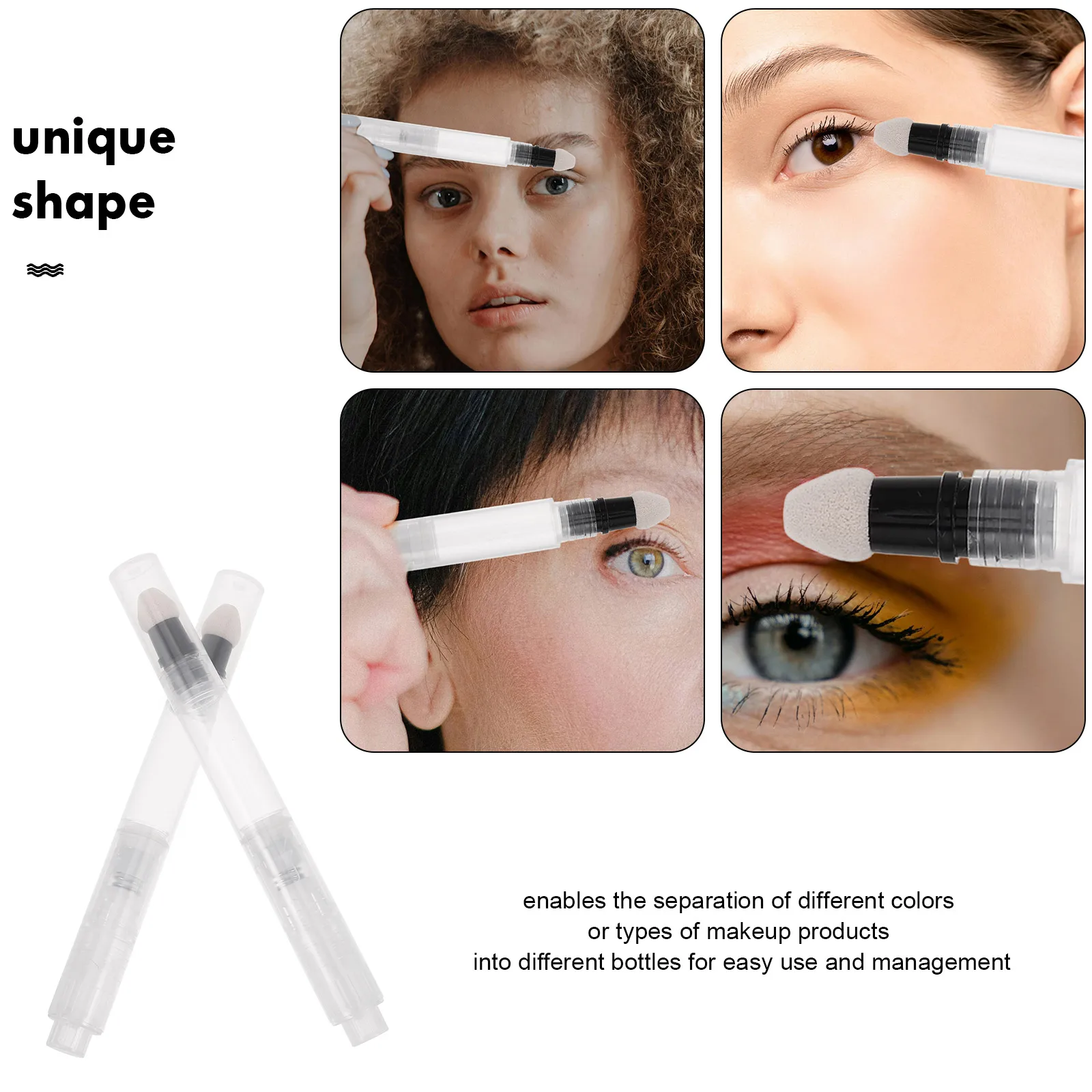 2 قطعة قلم شفاه ذو طرف إسفنجي محمول للمكياج من نوع الضغط كريم الأساس المخفي أحمر الخدود القابل لإعادة الملء مناسب للسفر #2