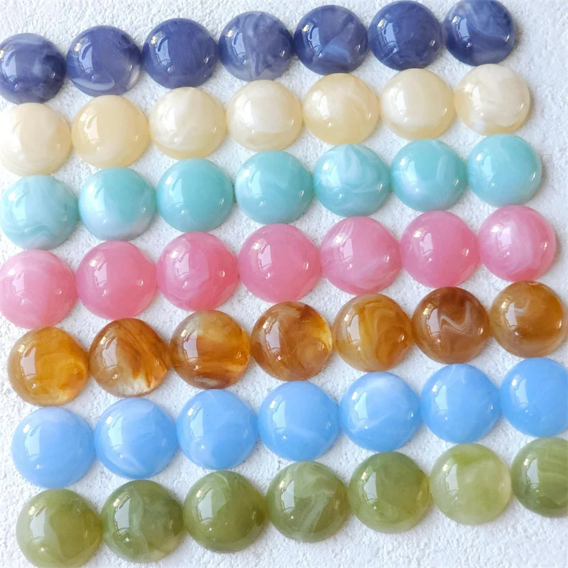 وصل جديد 100 قطعة/الوحدة 18 مللي متر اللون طباعة الهندسة جولات شكل الراتنج كابوشون الخرز لتقوم بها بنفسك مجوهرات الملابس إكسسوارات الشعر #4