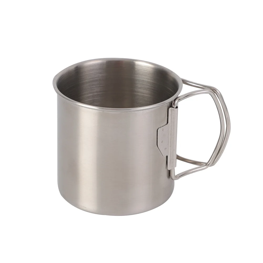 

304 Stainless Steel Folding Water Cup, Mountaineering Buckle, Mouth Cup, Outdoor Mug, Portable Sports Cup, Wholesale