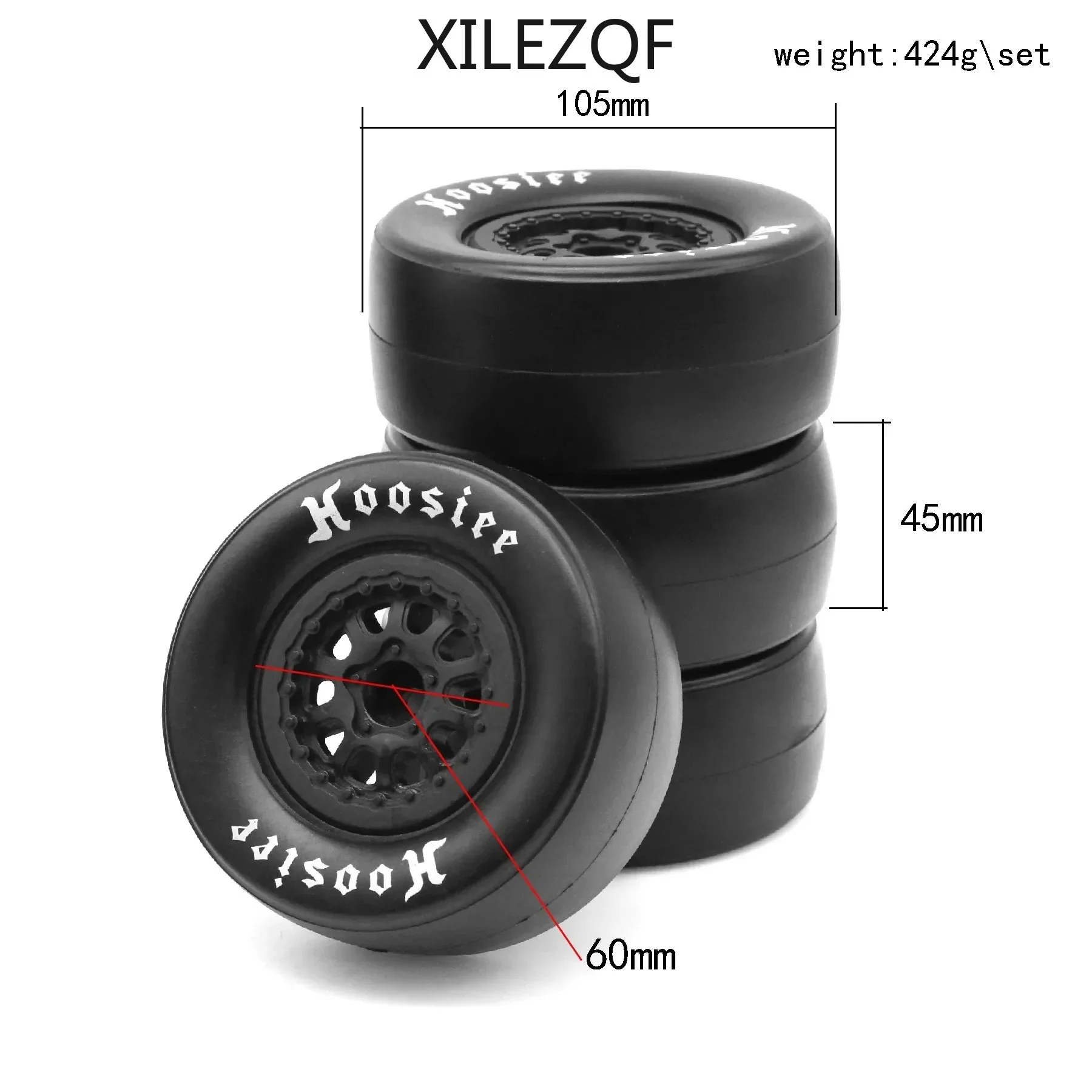 

4pcs 105mm 1/10 Scale Short Course Truck Tire And Wheel Tyre Set with 12mm Hex for Traxxas Slash Arrma Senton HuanQi 727 RC Cars