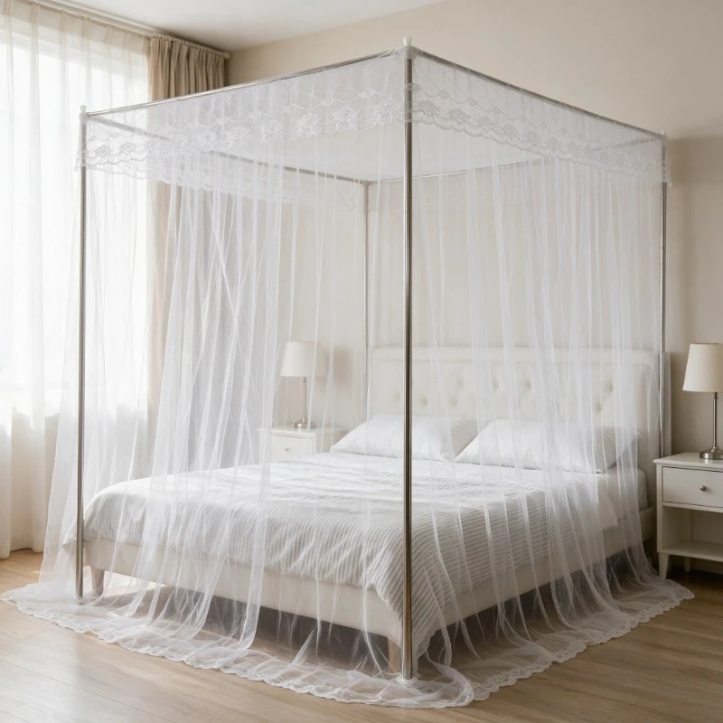 3-Door Royal Palace Floor-Length Mosquito Net – Princess Style with Magnetic Door, Perfect for Master Bedrooms & Weddings
