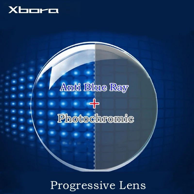 Xbora 1.56 1.61 1.67 1.74 Anti-Scratch Ultra-Wide View Anti-Blue Light Discoloration Progressive Multifocal Lenses 1 Pair