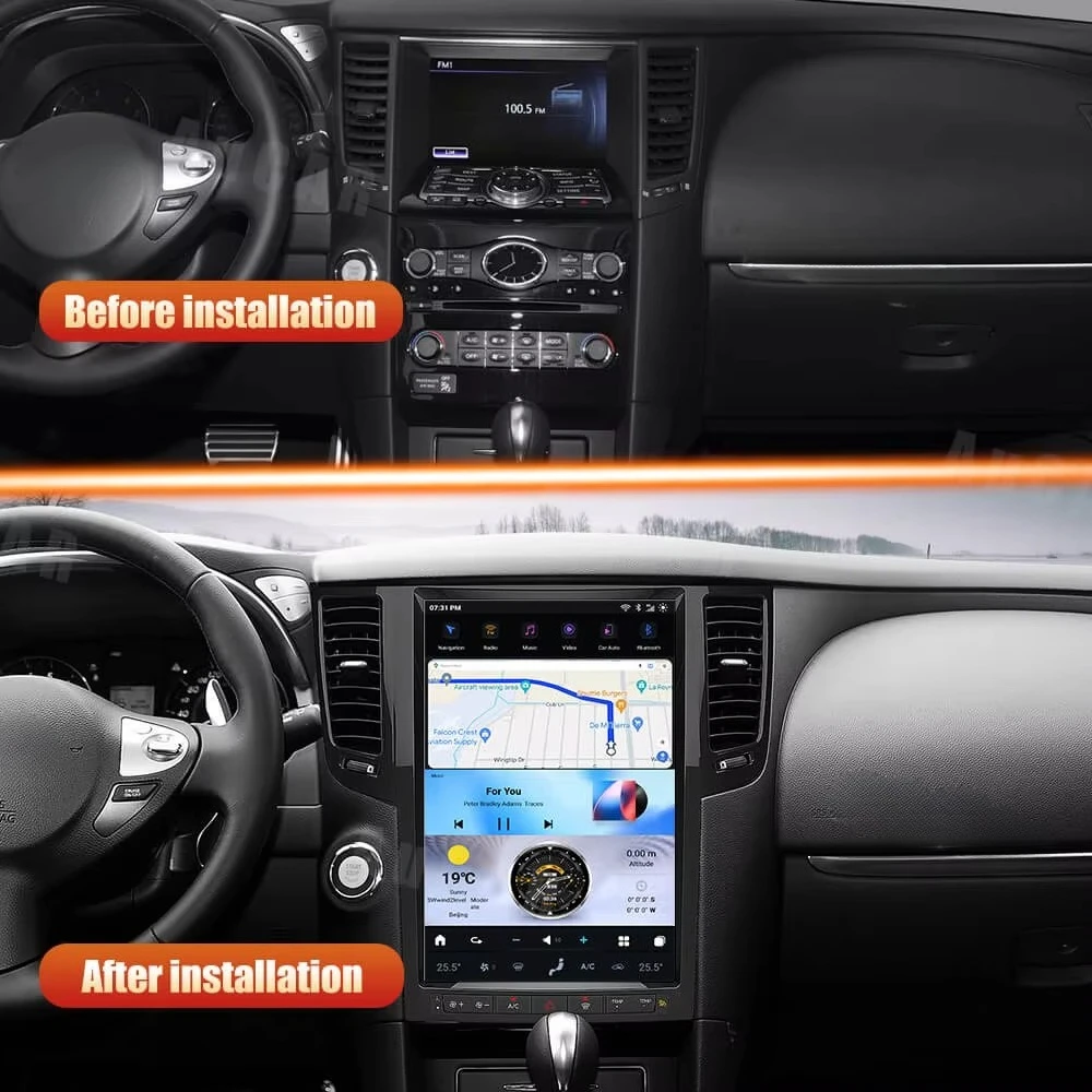 13.6 "نمط تسلا أندرويد 13 سيارة الوسائط المتعددة DVD نظام تحديد المواقع والملاحة لإنفينيتي FX35 FX37 FX50 QX70 2009-2016 راديو السيارة ستيريو #2