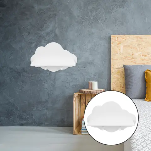 1pc Cloud Shape Floating Shelves Wall Mounted Wooden Storage Rack For Home Living Room Bedroom Kitchen Bathroom