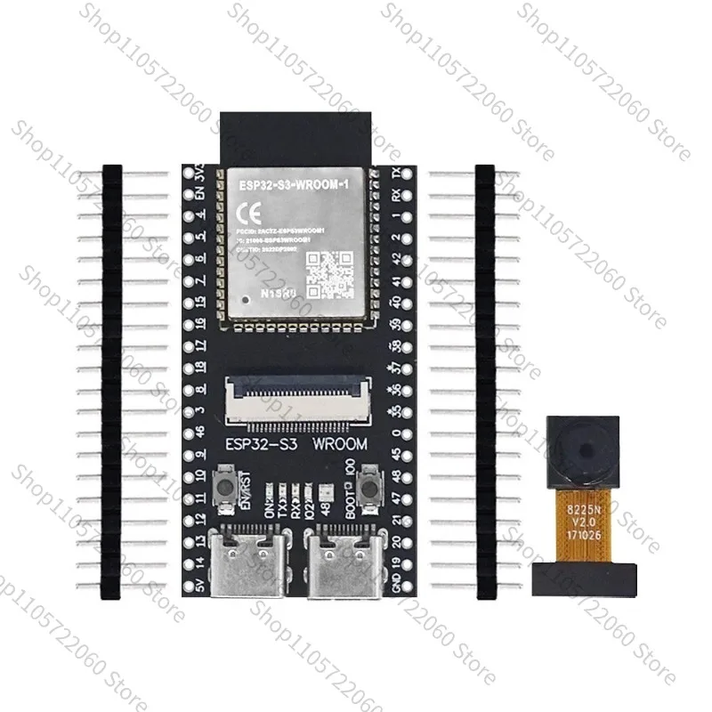 For ESP32-S3 WROOM N16R8 CAM Dev Board, WiFi & Bluetooth Module, with OV2640/OV5640 Camera