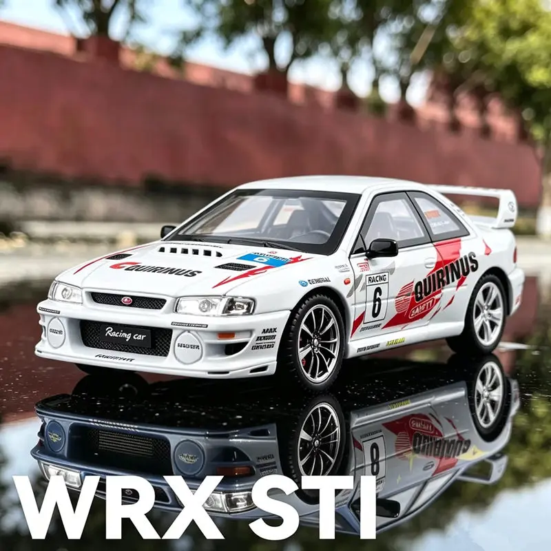 1:24 Subarus Impreza WRX STI GC8 Alloy Sports Car Model Simulation Diecast Metal Track Racing Car Vehicle Model Sound Light Gift