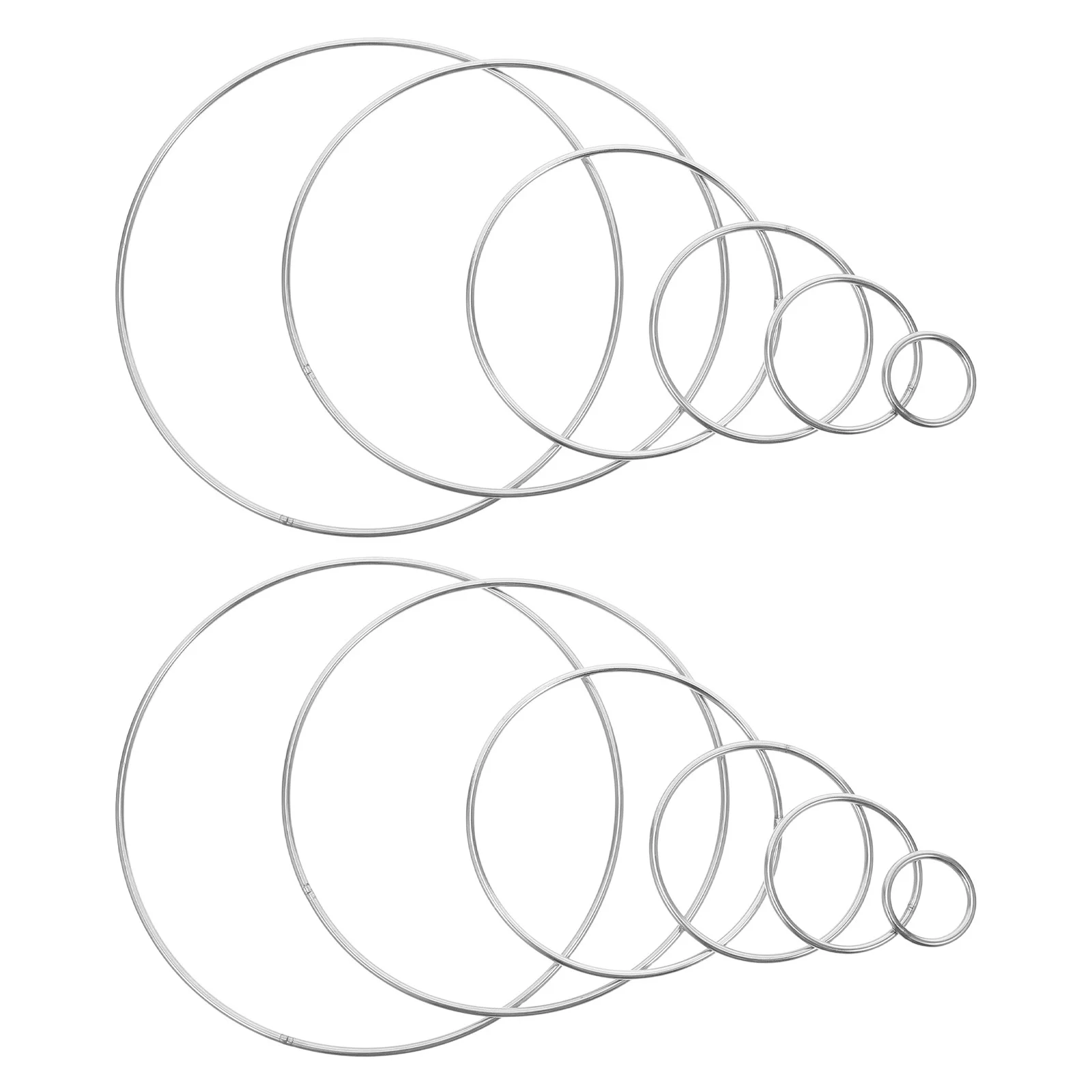 

12 Pcs Stainless Steel Ring Macrame Hoops Dreamcatcher Supplies DIY Large Metal Rings for Crafts Silver Miss