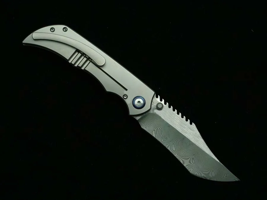 LEMIFSHE New Folding Knife Damascus Steel Blade Titanium Alloy Handle Outdoor Camping Hunting Kitchen Survival Pocket EDC Tool