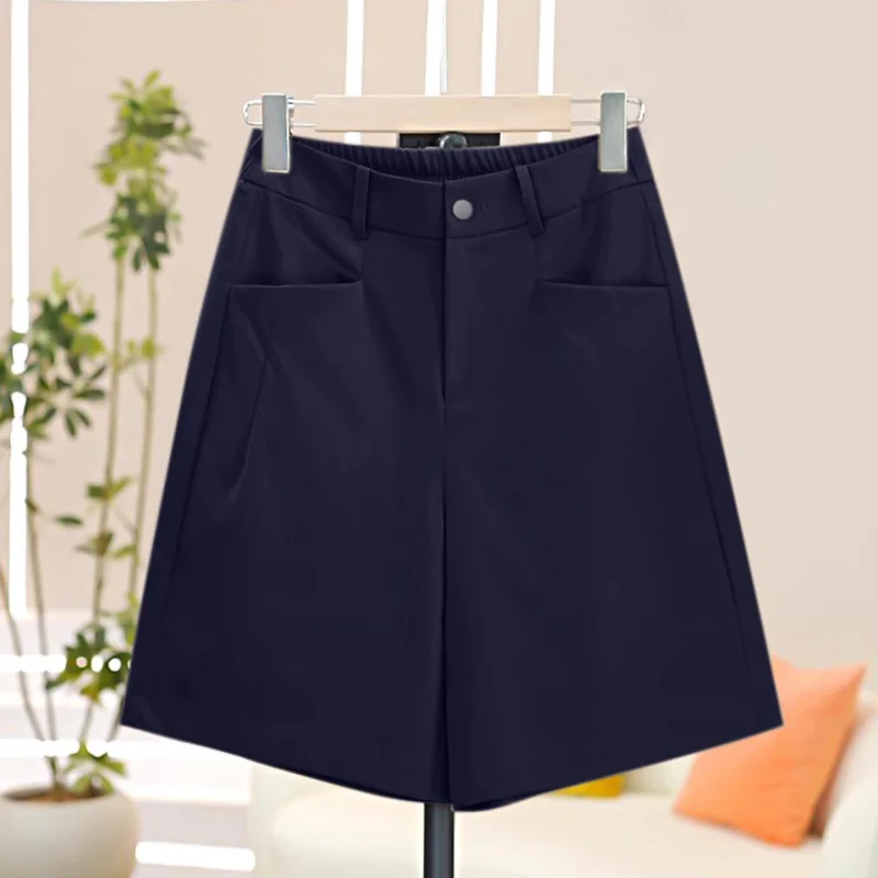 المرأة الصيف دعوى السراويل خمس نقاط السراويل مريحة عارضة فضفاضة عالية الخصر التخسيس ألف خط منتصف طول السراويل #4